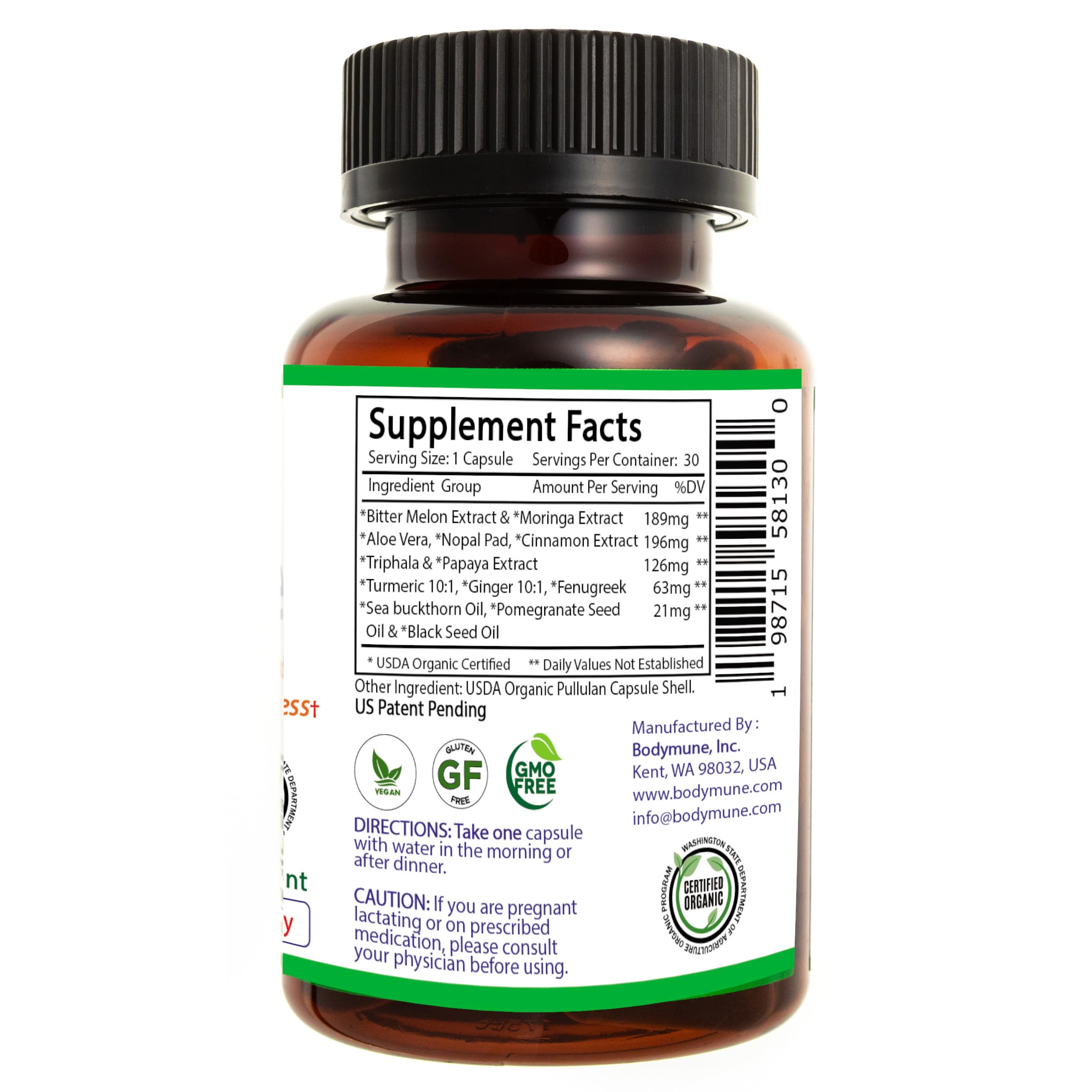 Bodymune Blood Sugar Blend Supplement 1-Month Supply USDA Organic Extracts — Amazon image 2