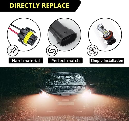 Miniatura 3 de DWLJX913BL-2PS - 2 conectores de cable para faros delanteros H11, enchufes de arnés de cableado de extensión con cables, adaptador de coleta