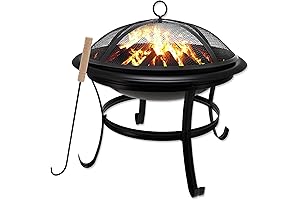Gas One 22 inch Outdoor, Wood Burning Fire Pit: Perfect for Backyard,...
