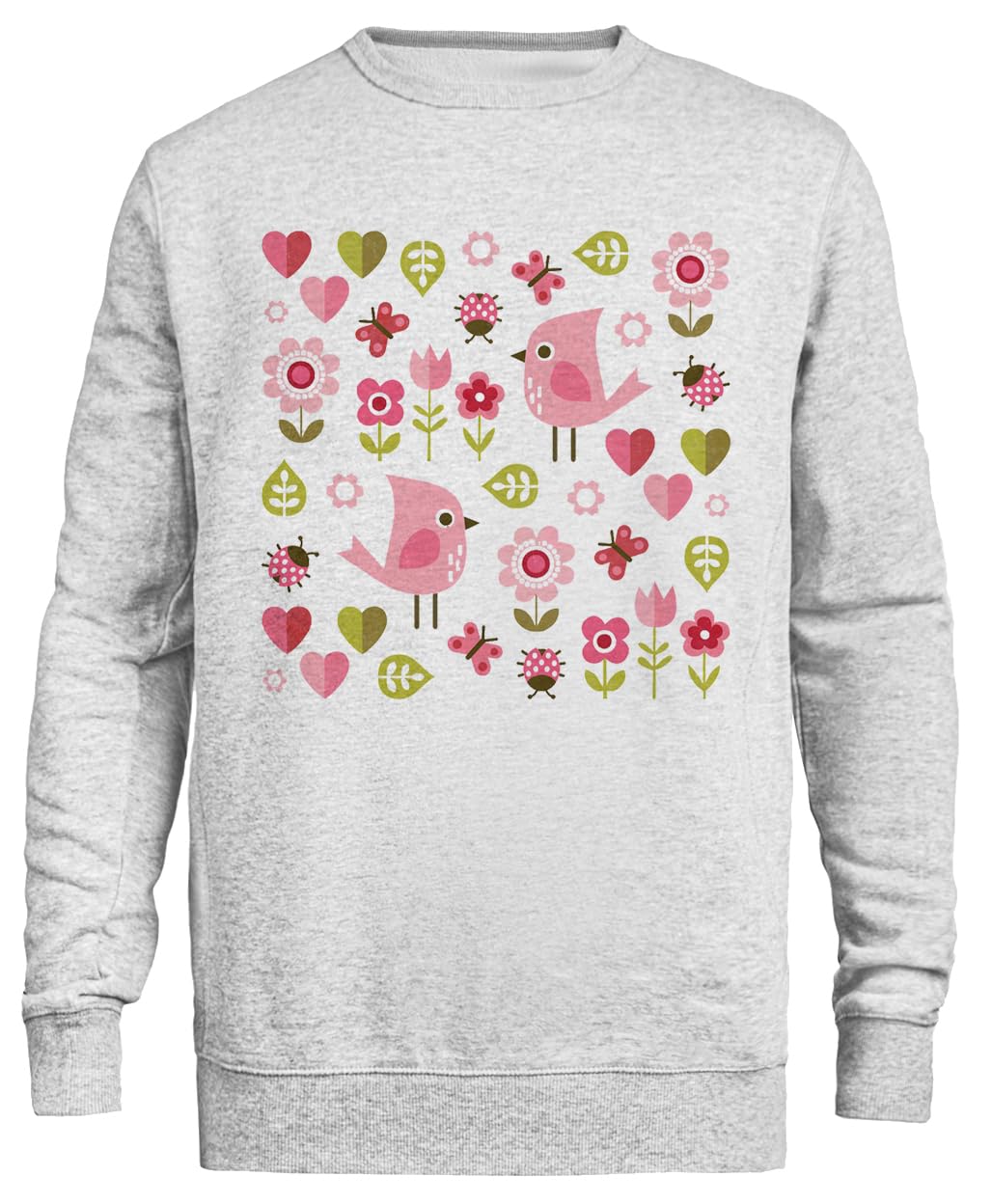 Ogród Miłości Unisex Szary Sweter Ekologiczny Unisex Grey Sweatshirt Eco-Friendly Crewneck
