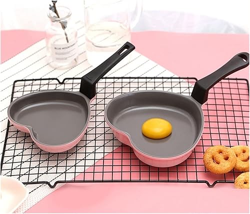 Miniatura 2 de Sartén pequeña con forma de corazón rosa para freír la olla de cocina para bebés olla de cocina antiadherente de cerámica para freír