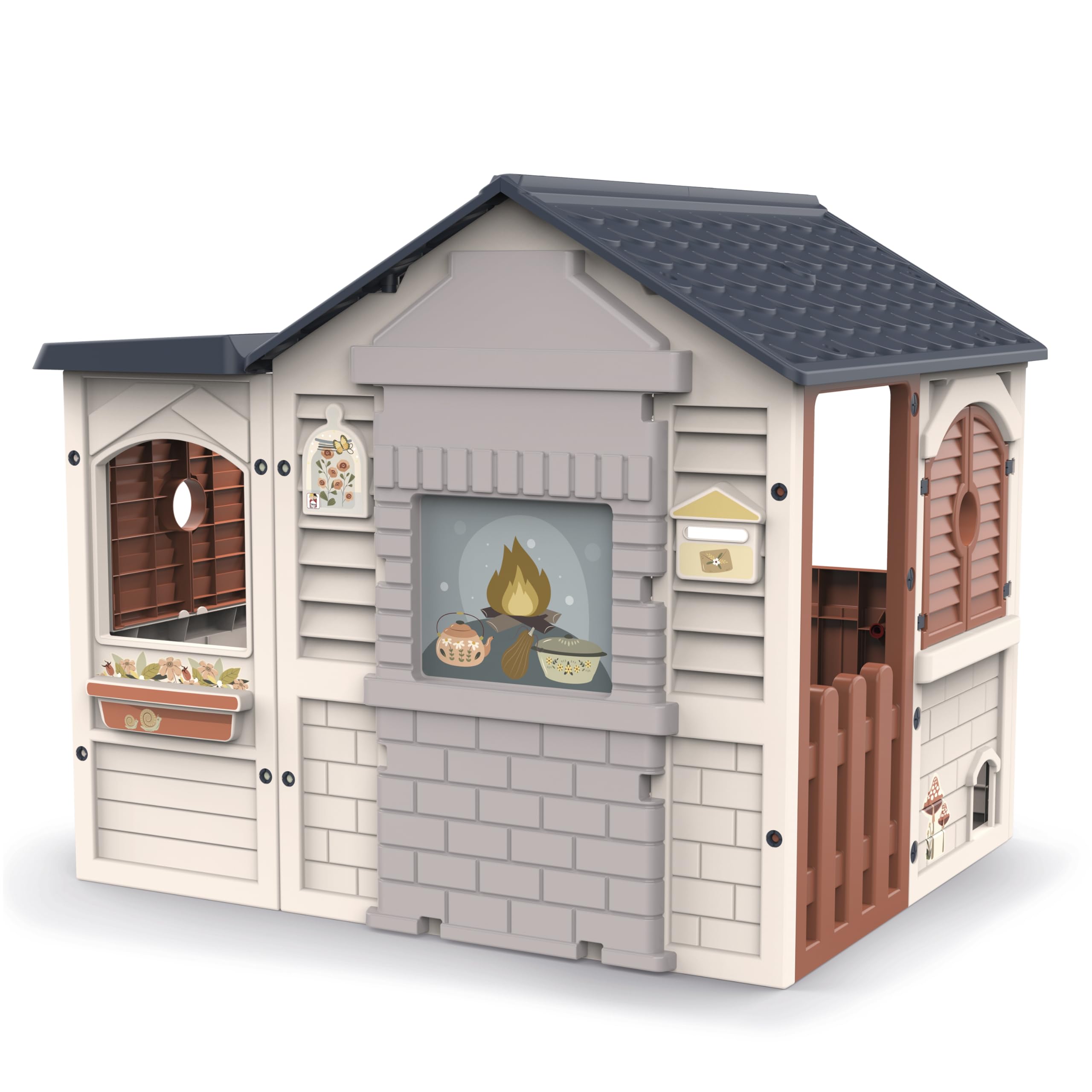 Chicos - Play Garden | Großes In- und Outdoor Kinder-Spielhaus mit Licht, Sound, klick-Klack-System, Katzenklappe & Stickern | Ab 2 Jahren (89626)