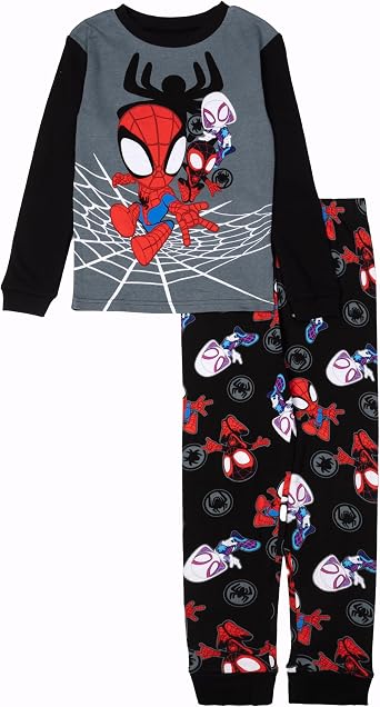 Marvel Boys 2-piece Snug-fit Cotton Matching Holiday Pajama Set, Soft & Cute for Kids