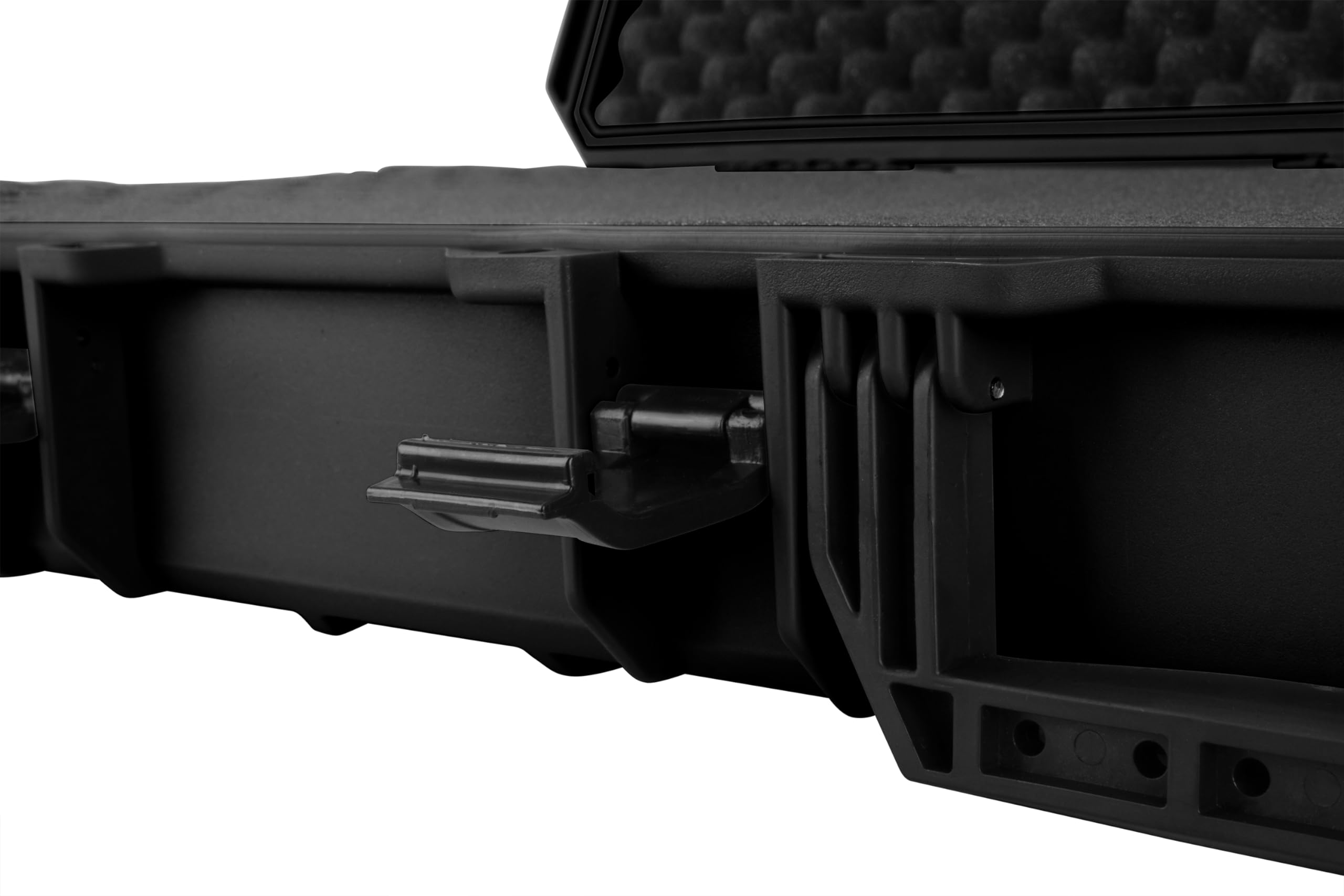 GSG Gewehrkoffer 100cm Schwarz mit Rollen & Druckausgleich wasserdicht Würfelschaum Langwaffenkoffer Waffenkoffer Gewehr Koffer Transportkoffer Schutzkoffer