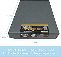 Vista 27 de Lineco Folio Storage Box, Clamshell Design with Metal Edge. 18.5x24.5x1.75 Inches, Archival Boxboard, Preserve Photos, Cards, Magazines, Documents