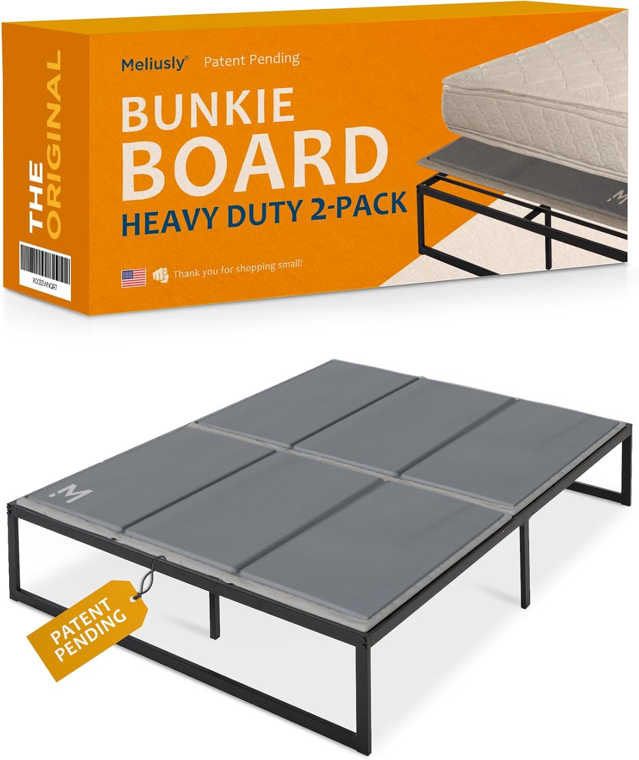 Photo 1 of Meliusly Heavy Duty 10mm Bunkie Board Queen Size (60x80'') Patent Pending Low Profile Bed Board Design - Breathable, Noise Minimizing, Moisture Resistant Bunkieboards, Low Profile Bed Support
