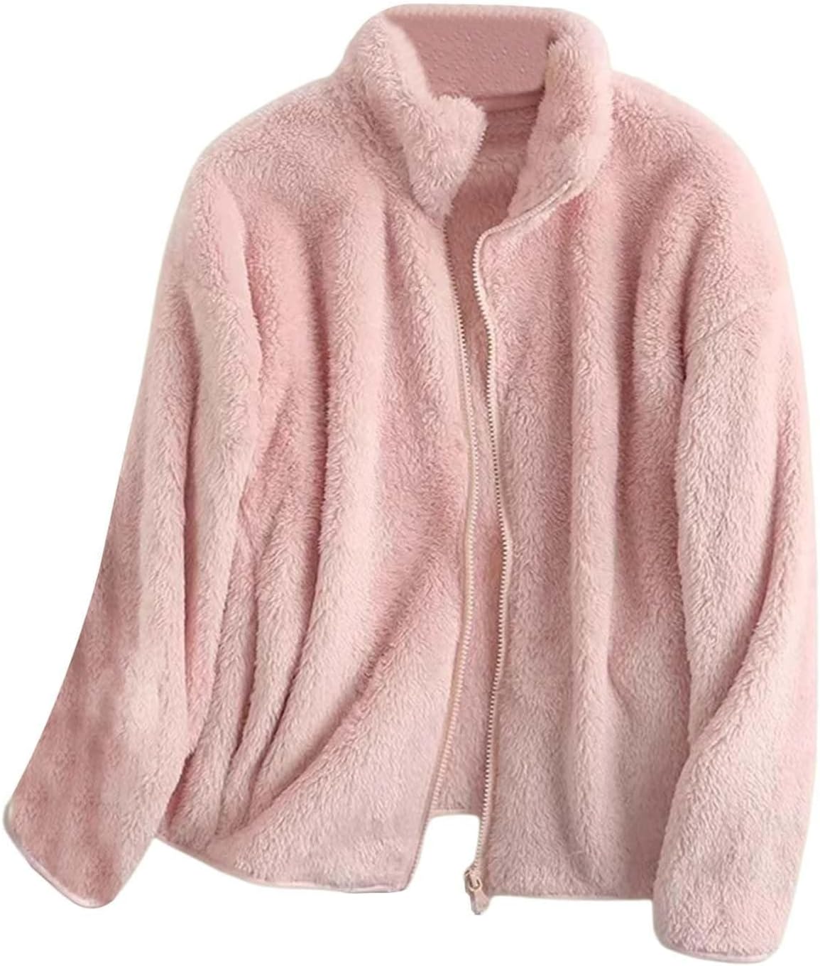 Winter Jackets For Women Plus Size Lined Teddy Jacket Warm Fleece Jackets Plain Baggy Sweat X2