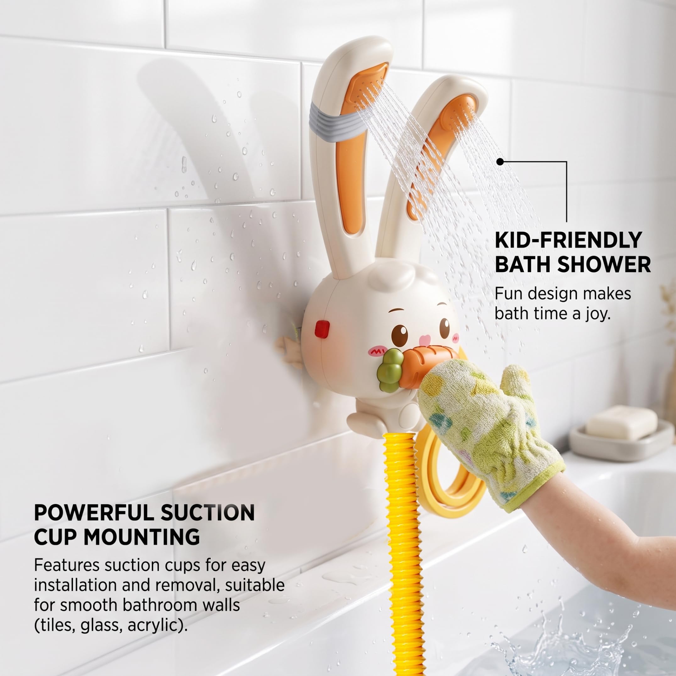 Rociador de baño para bebé, Juguete de baño para bebé en Forma de Conejo para niños
