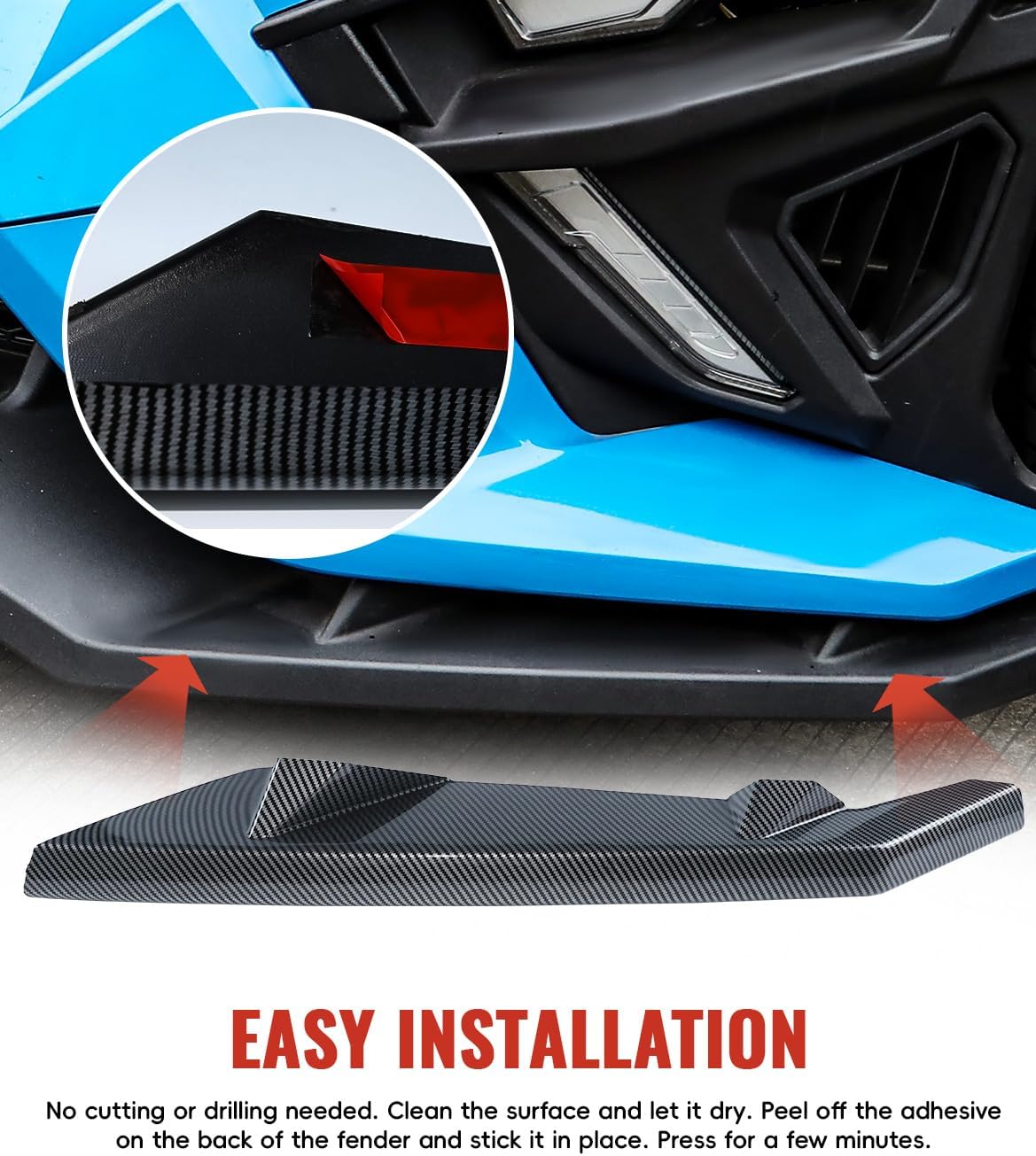 Front Wing Guards for Polaris Slingshot 20-24, Carbon Fiber Pattern Front Bumper Winglet Trim Left Right Guard Wing Protector for Polaris Slingshot 2020-2024 Accessories