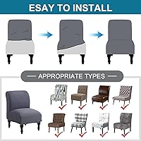 Vista 2 de JIAN YA NA Funda para Silla de Acento sin Brazos, Funda Elástica para Silla sin Brazos de Spandex, Fundas para Sillas sin Brazos, Funda para Silla