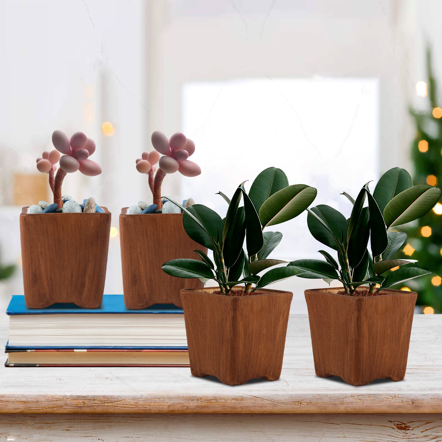 Lasaki Ceramic Mini Pots for Indoor Plants, Planters, Flower Pot, Gamla, Table top Outdoor, Succulent Pot.(Color: Antique Set of 4)(Plants not Included) (B081Z61RXN) Amazon Price History, Amazon Price Tracker