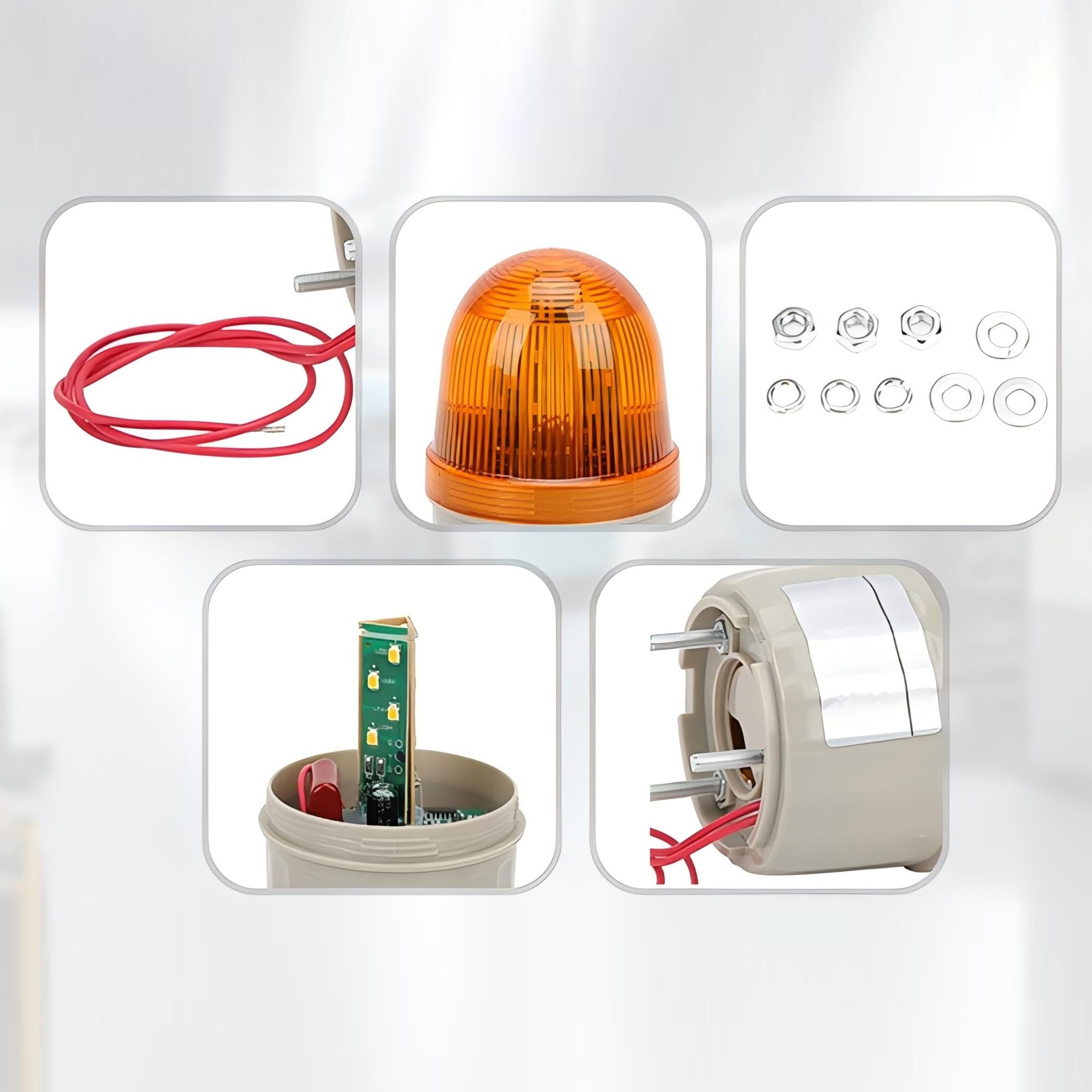 Luce Lampeggiante a LED Rotante 220V AC Spia Luminosa Arancia Attrezzatura di Allarme Luce di Emergenza
