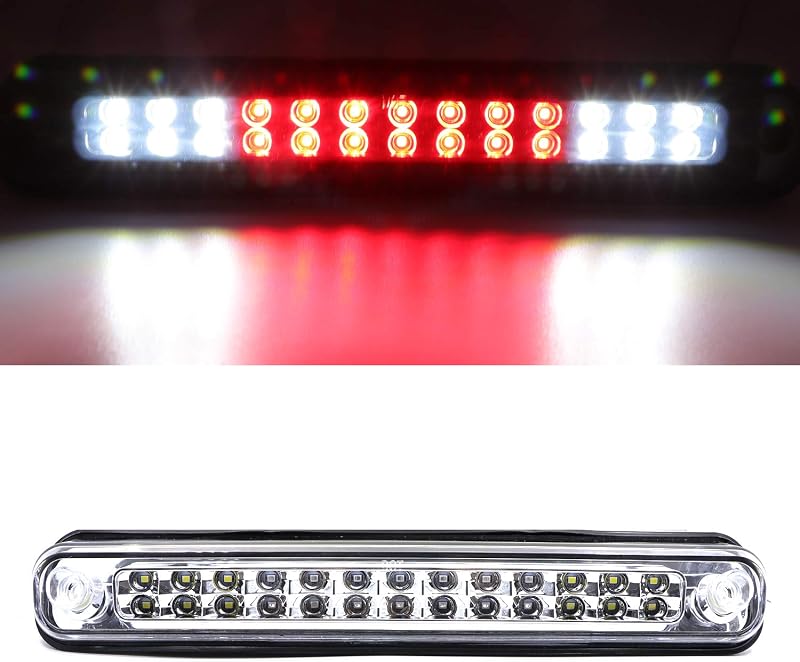 Luz de freio elevada LED Youxmoto para Chevy Silverado, GMC Sierra e C/K 1988–1998 – Carcaça cromada e lente transparente