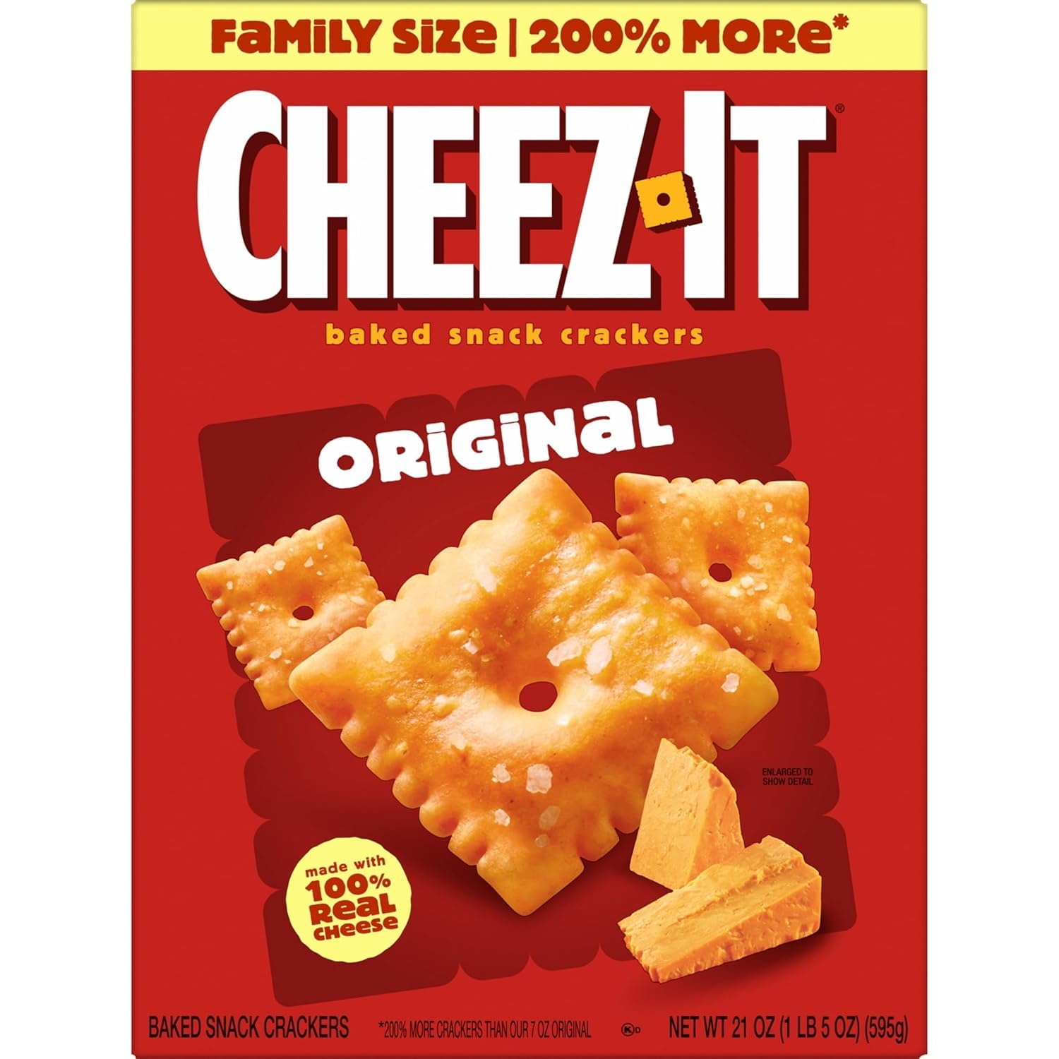CHEEZ-IT Original Baked Snack Cracker, Made with 100% Real Cheese
