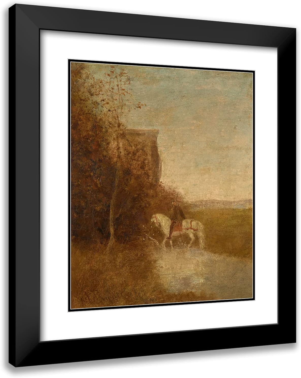 ArtDirect Albert Pinkham Ryder 20x24 Black Modern Frame and Double Matted Museum Art Print Titled - Childe Harold's Pilgrimage (1890s)