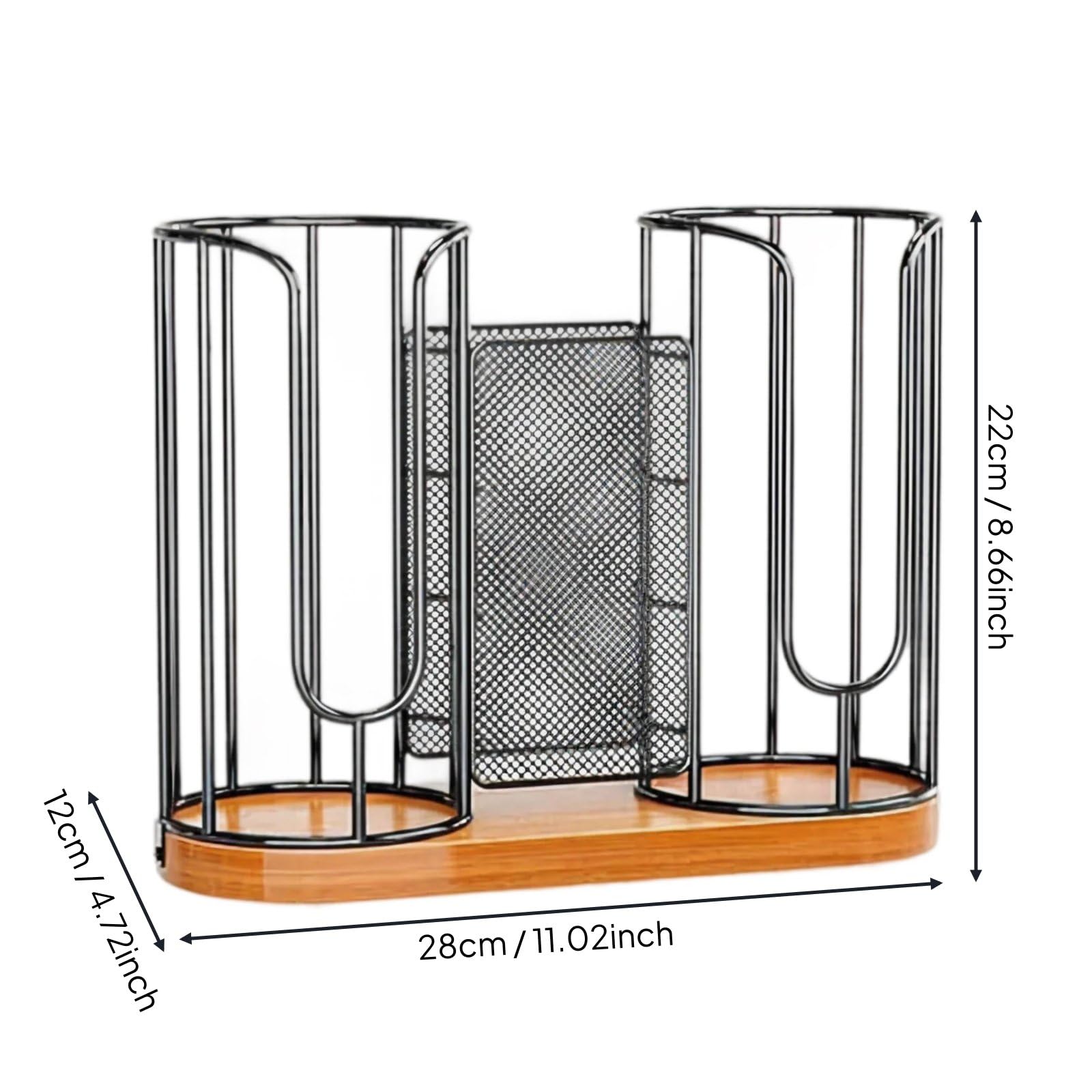 F Fityle Organizador de Escritorio Portavasos Soporte para Tazas Dispensador de Tapas Bandeja para Madera y Metal para Uso Diario Adecuado para Cocina Área de