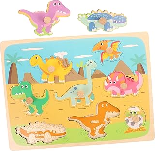 ibasenice 3 Conjuntos De Placa De Mão Do Bebê Forma Geométrica Quebra-Cabeça Montessori Tangram Brinquedos Botão De Madeira Quebra-Cabeça Criança Brinquedos De Viagem Brinquedos Para