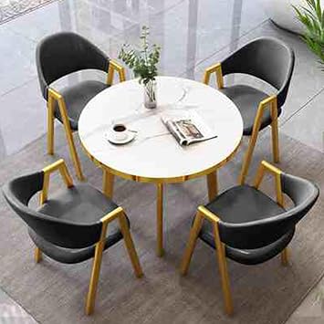 Round Dining Table Set, Business Office Negotiation Reception Table, Space-Saving Furniture Conference Tables, Office Room Club Table and Chair SetGray