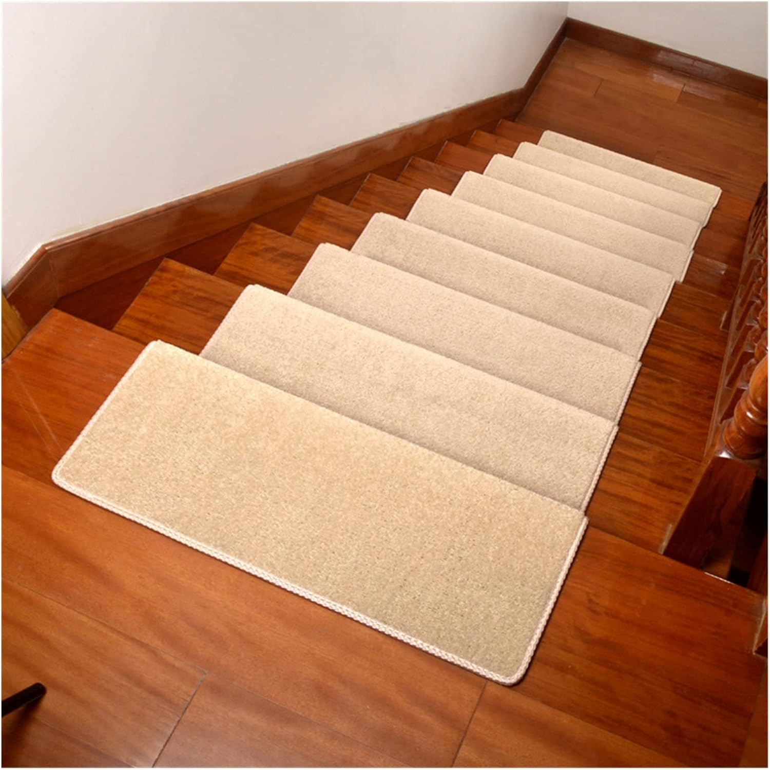 Stairs Carpet Tread Mats- Stair Mat Adhesive-Free Self-Absorption House Non-Slip Step Rug Mute Protection Cover (Color : E, Size : 75x24cm)