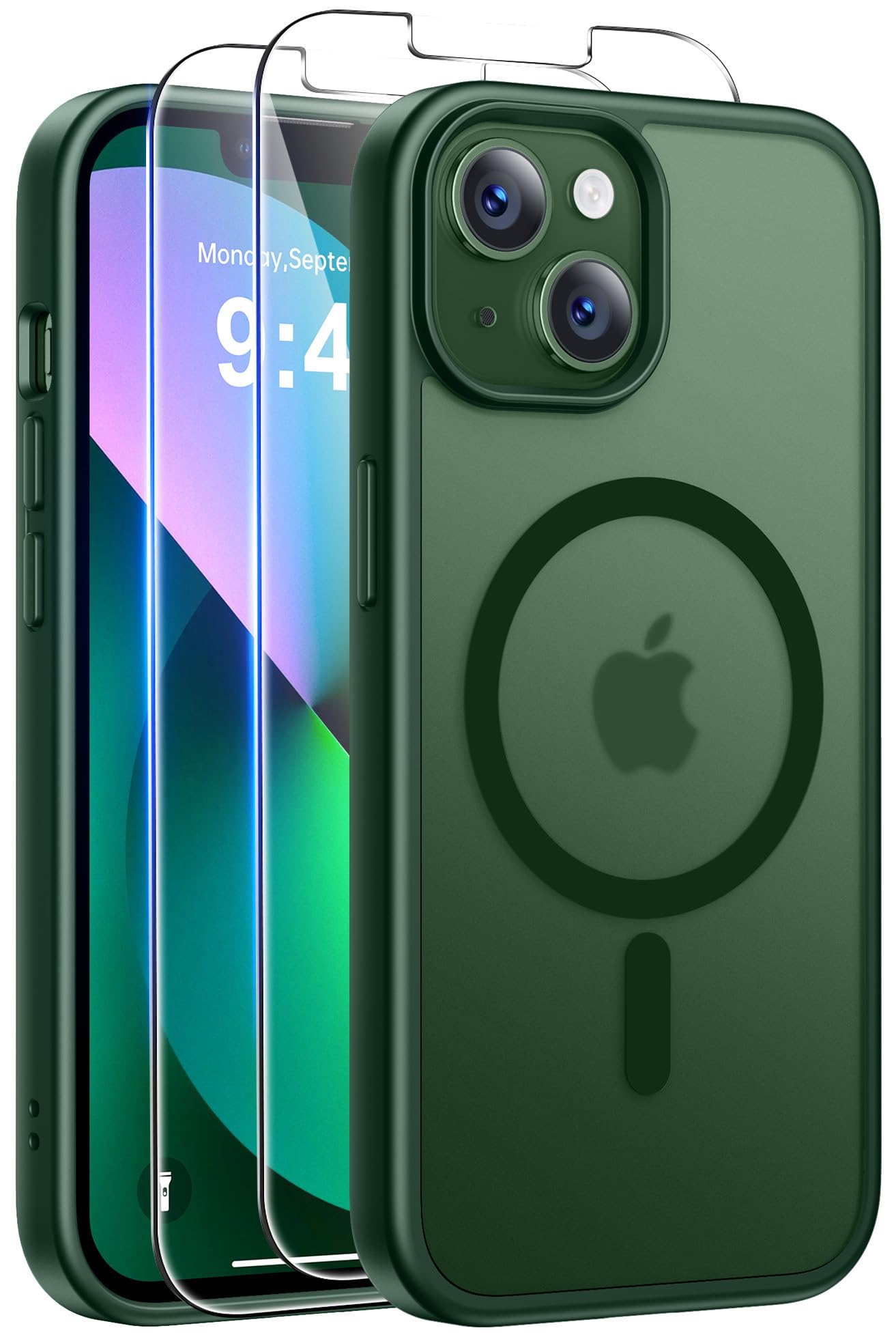Qasyfanc Magnetic for iPhone 15 Case with 2 Tempered Glass Screen Protector, Compatible with MagSafe, Full Camera Protection, [Anti-Yellowing] Shockproof Protection Phone Case, Clear — view 13