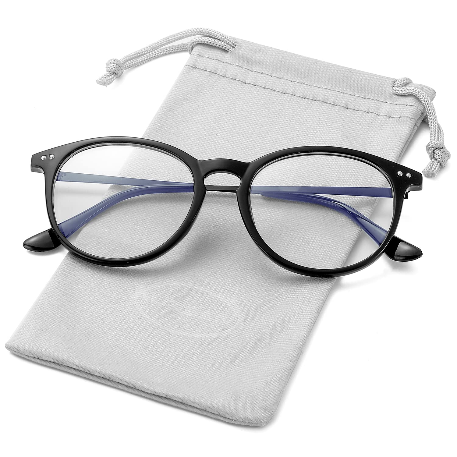 Kursan Non Prescription Clear Lens Fake Glasses for Women Men Retro Round Metal Frame Eyeglasses