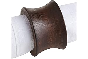 Handmade Concave Wood Napkin Rings - Artisan Crafted In India (Pack Of 6)