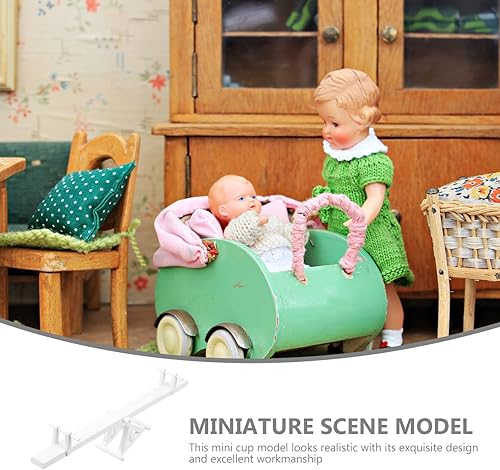 Miniatura 3 de Alipis Mini balancín de madera, casa de muñecas, equipo de patio de recreo, accesorios de escritorio, decoración de balancín para mascotas pequeñas,