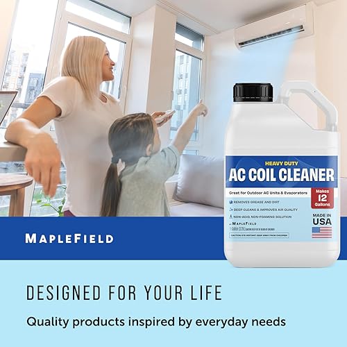 Miniatura 7 de Maplefield Limpiador de bobina de CA de alta resistencia, 1 galón, libera rendimiento y eficiencia de CA, solución ultra concentrada para unidades y