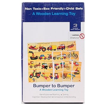 Skillofun Wooden Bumper to Bumper Transport Floor Puzzle, Multi Color