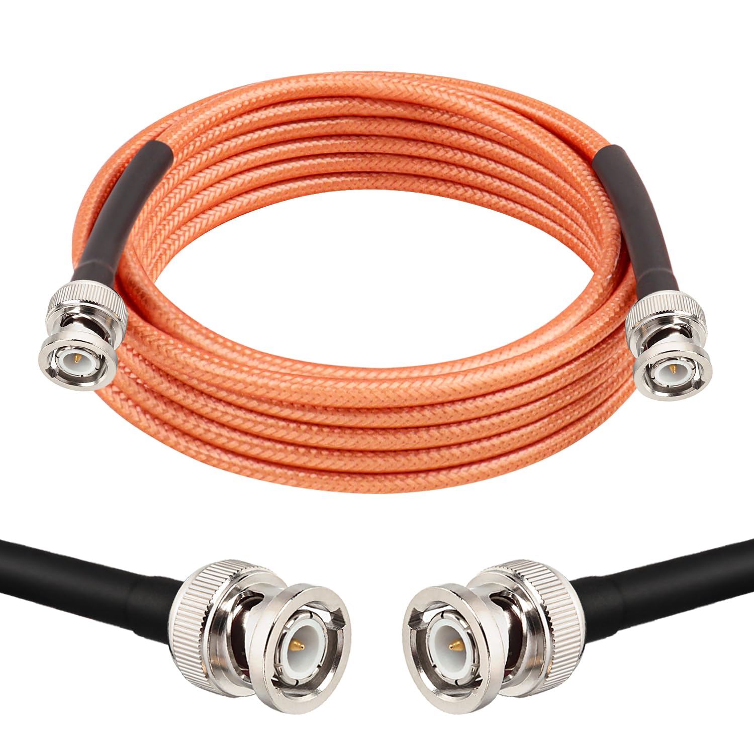 RG142 BNC Male to BNC Male Coaxial Cable 8FT 50 ohm Ultra Low Loss for Antenna, RF Radio, Modem, Oscilloscope, Spectrum, Analyzer, Signal Generator