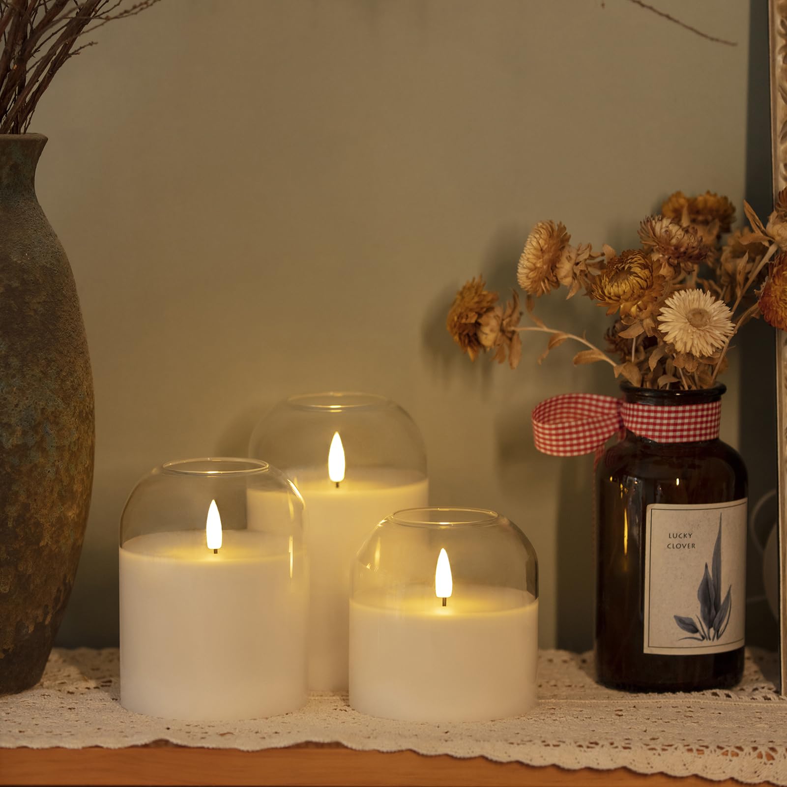 Eynshoo Gold Flameless LED Candles with Remote & Timer, 3-Piece Flickering Pillar Candle Set, Realistic Flame Effect, Adjustable Brightness, Battery Operated Candles for Home Decor, Wedding & Holiday Eynshoo Gold Flameless LED Candles with Remote & Timer, 3-Piece Flickering Pillar Candle Set, Realistic Flame Effect, Adjustable Brightness, Battery Operated Candles for Home Decor, Wedding & Holiday
