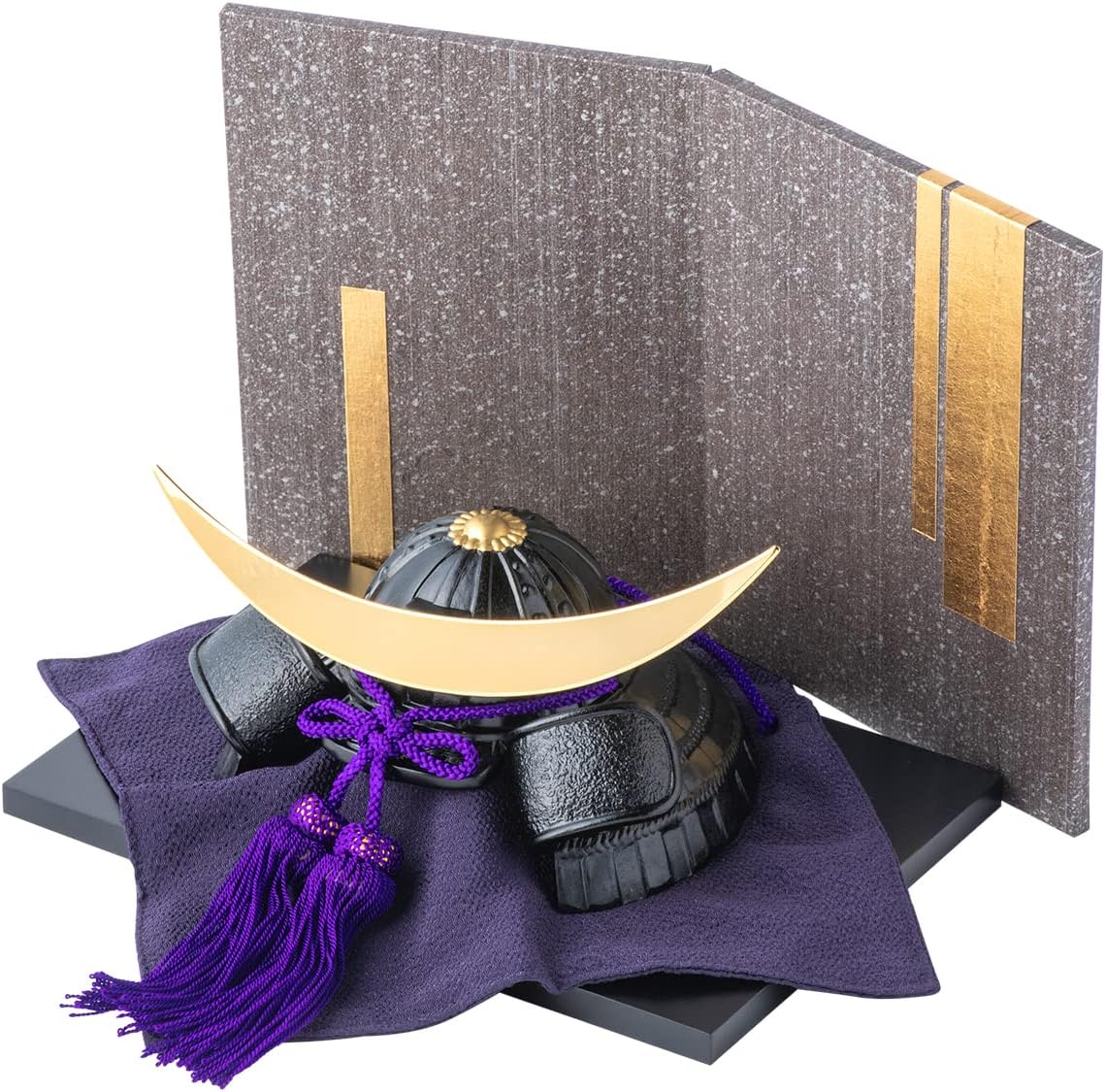 ○五月人形フルセット○ 伊達政宗 金の透かし彫り三日月兜 金屏風