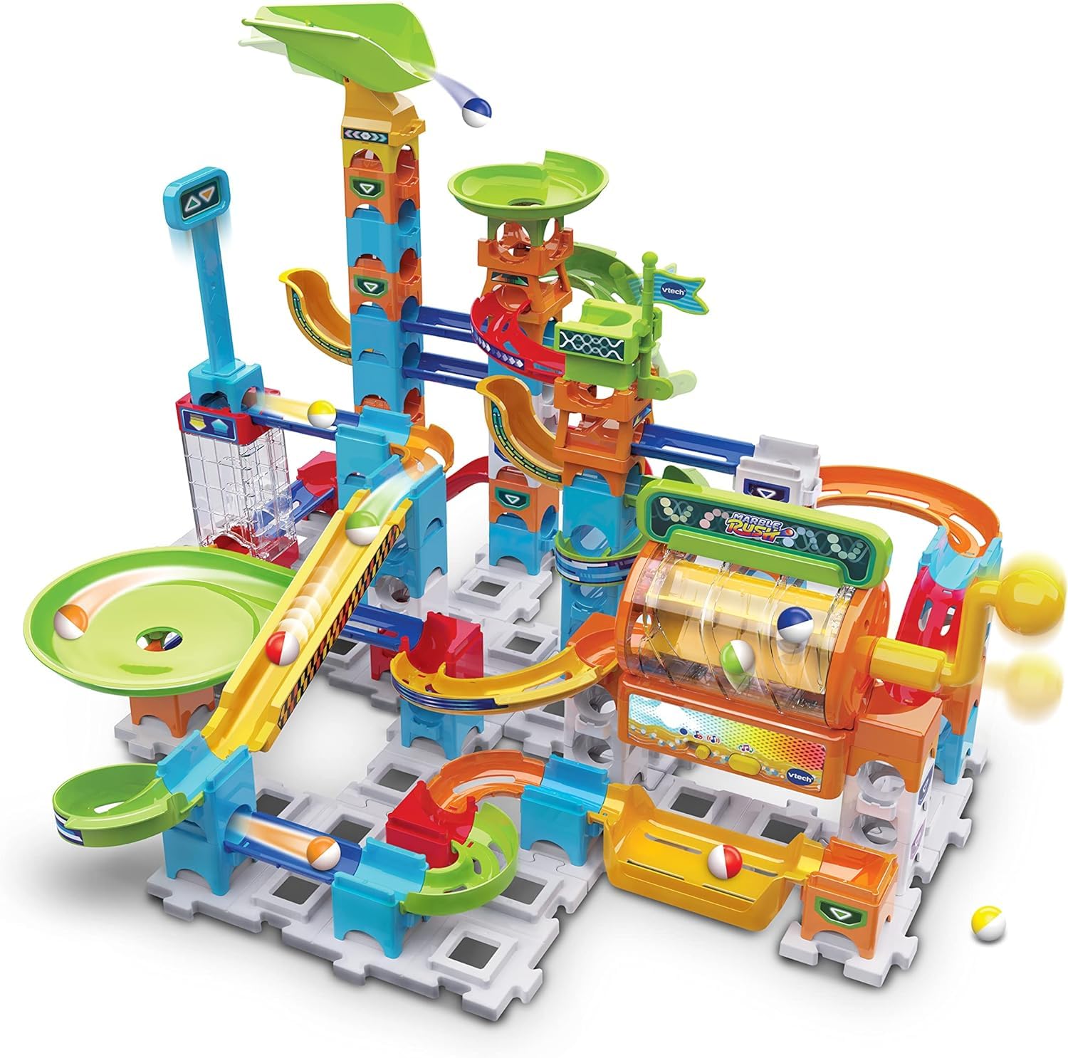 VTech Marble Rush - Ultimate Set XL100 E – von 4-12 Jahren & Marble Rush - Super Action Set L100 E – Interaktives Kugelbahn-Set mit Licht und Sound, spannenden Bahnelementen, von 4-12 Jahren