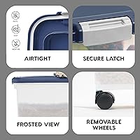 Vista 5 de IRIS USA Airtight Dog Food Storage Container, Up to 38 lbs, Attachable Wheels, For Dog Cat Bird and Other Pet Food Storage Bin, Keep Fresh, Easy