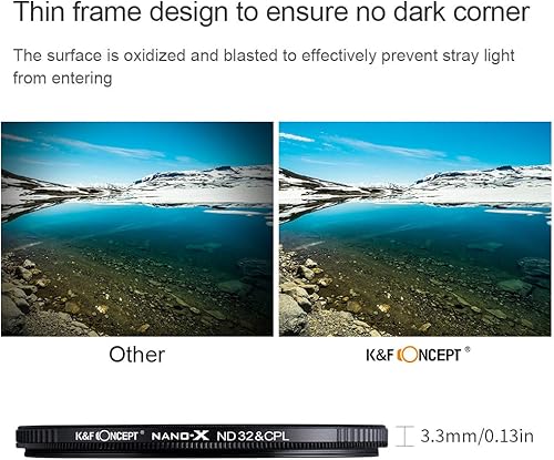 Miniatura 3 de K&F Concept Filtro de densidad neutra de 2.441 in ND32 y filtro polarizador circular CPL 2 en 1 para lente de cámara, revestimiento multiresistente,