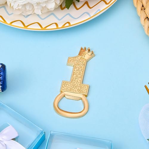 Miniatura 8 de wxfdac 24 boxes of 1-year-old birthday party favors, guest gifts 1 Bottle opener, 1-year anniversary decorations, souvenirs, boy gifts (blue)