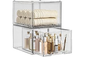 Clear Drawers Under Sink Organizer, Acrylic Stackable Storage