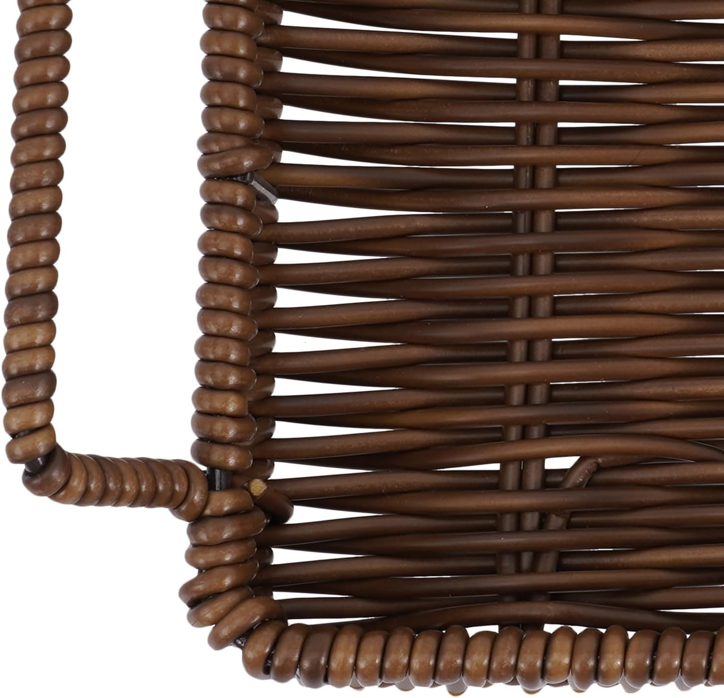 Rectangular Bread Basket Plastic Woven Storage with Handles
