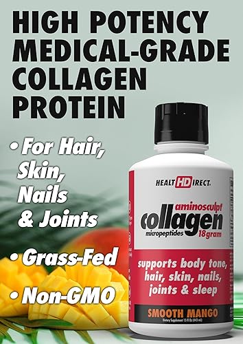 Vista 18 de HEALTH DIRECT Disparos de colágeno líquido de grado médico - Sin azúcar aminoesculpir - Mango suave - 12 porciones
