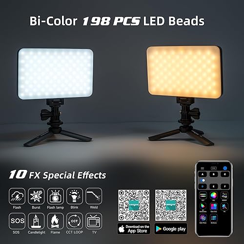 Miniatura 2 de Viltrox Panel de luz LED bicolor 15B, 18W 2800K-6800K CRI 95+ en cámara LED iluminación de fotografía con zapata fría, 2200 mAh recargable (con