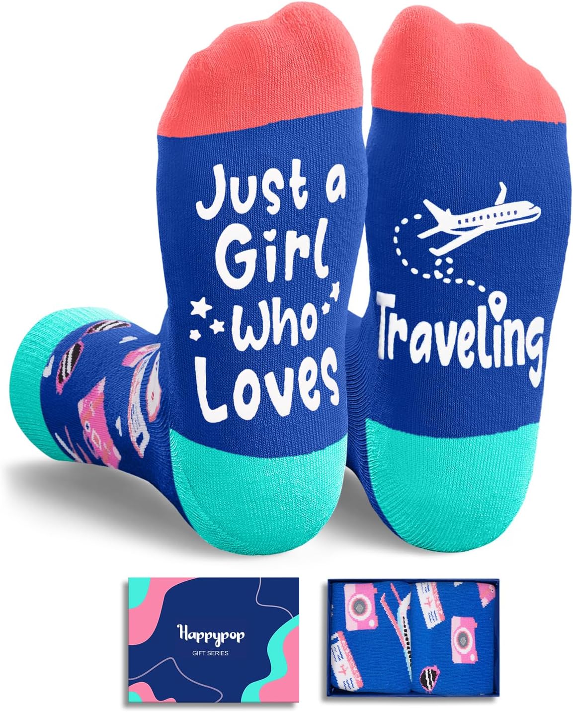 HAPPYPOP Funny Gifts for Women - Anime Acting Travel Horror Movie Lover Socks for Teen Girls