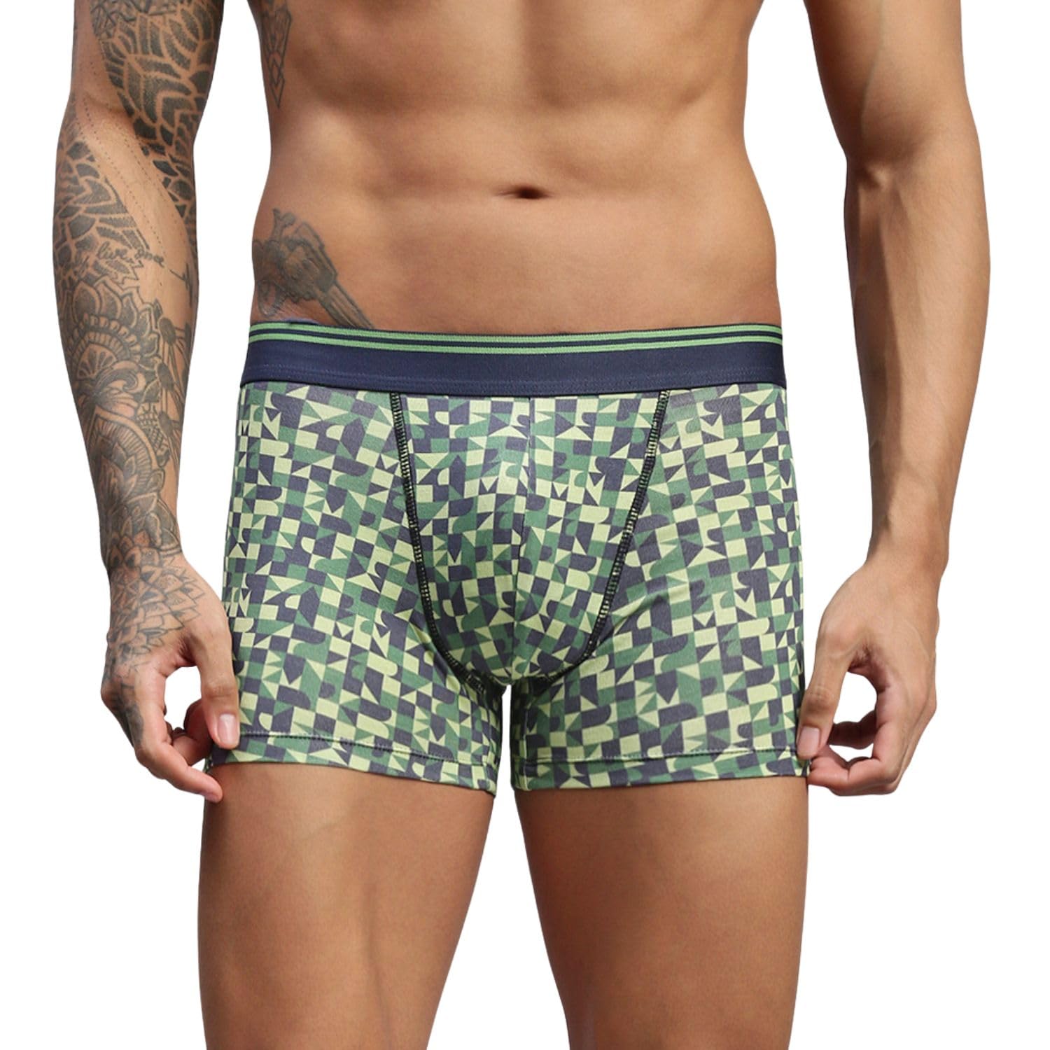 hayu Crazy Cubes Men Modal Printed Trunks-picture-15