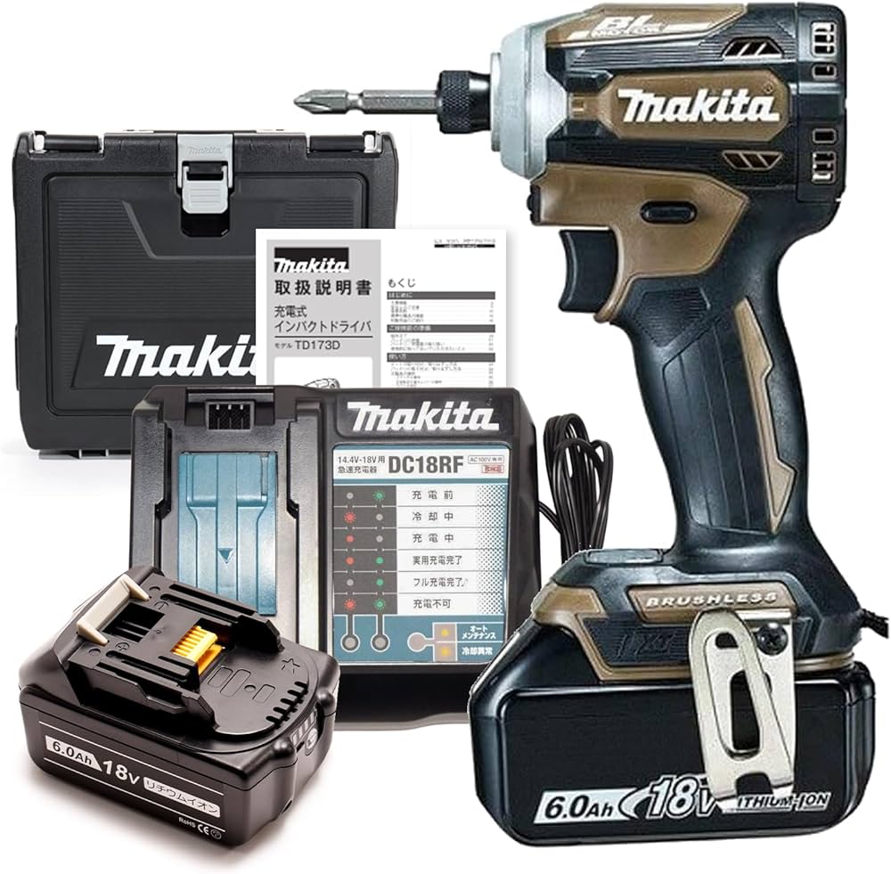 ⭐ マキタ 5点セット⭐️ バッテリー2個＋急速充電器＋蛍光灯＋ライト Amazon | マキタ TD173 5点セット 2025年 インパクトドライバー 互換