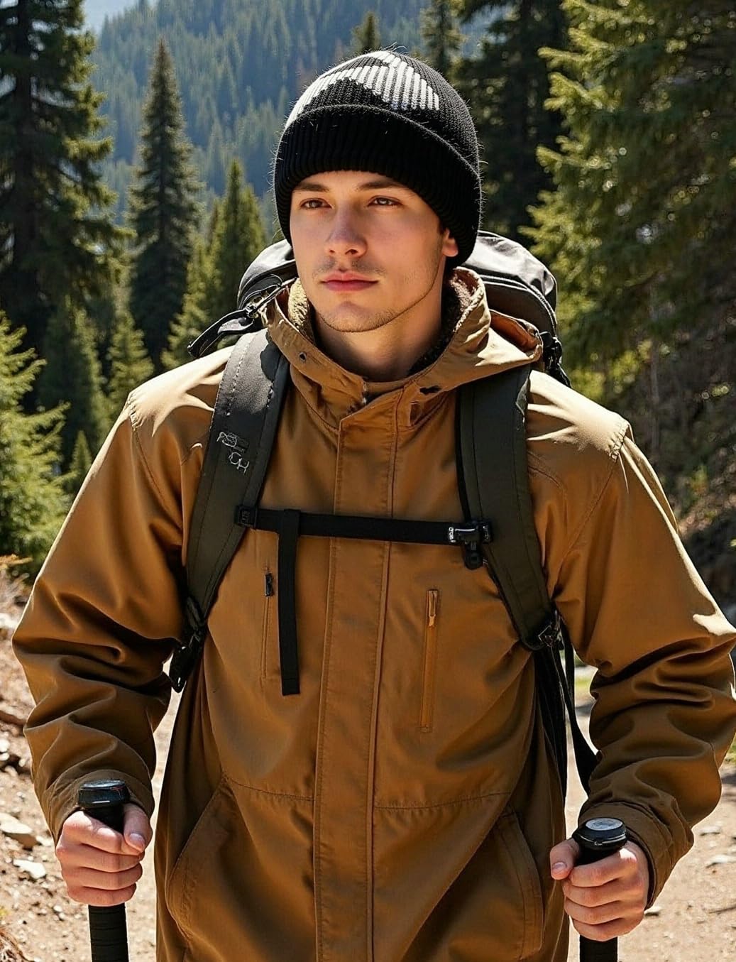 Pioneer Camp Bonnet d'hiver en laine mérinos épaisse pour homme - Pour temps froid - Pour randonnée, ski, escalade - Décontracté - Extérieur