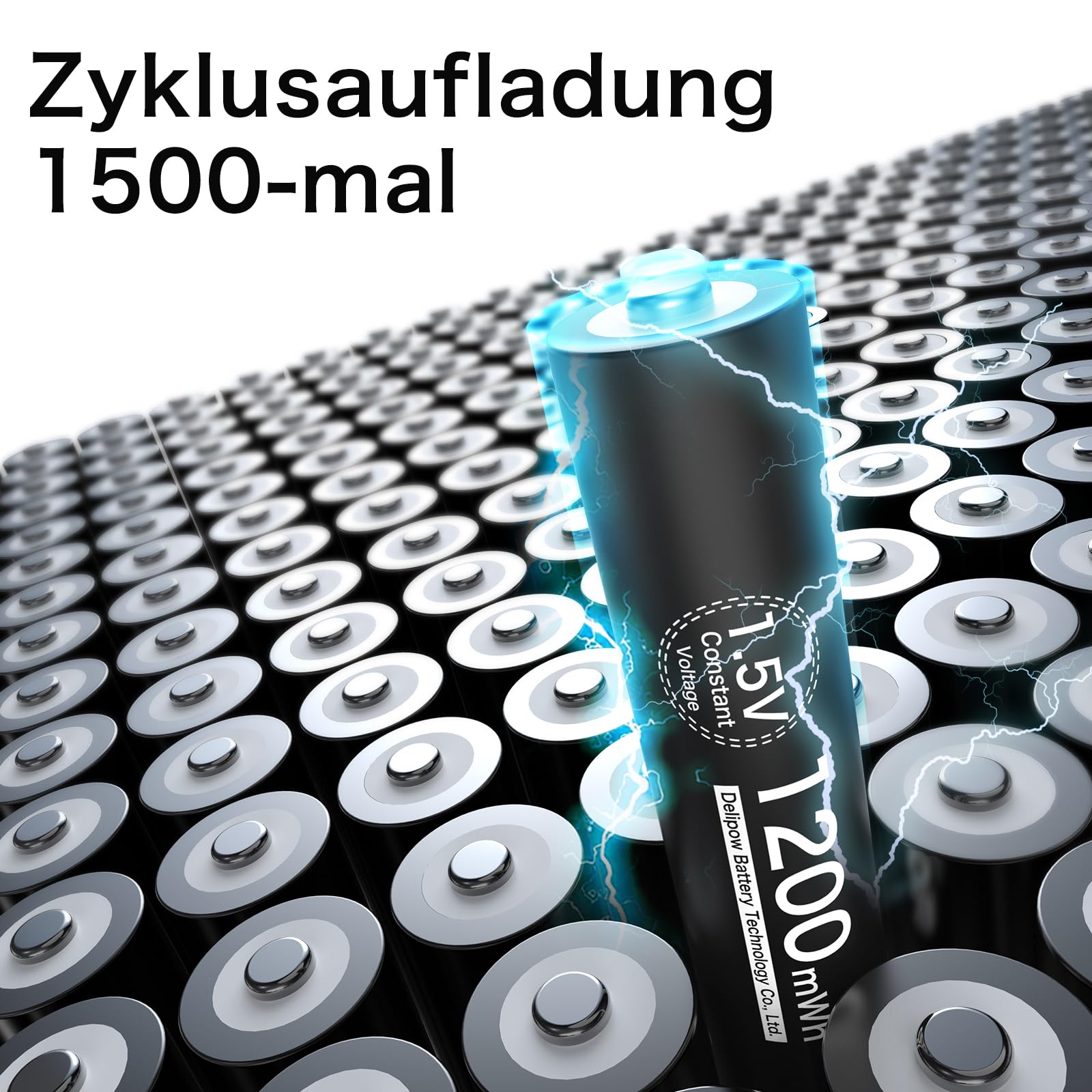 Piles AAA Rechargeable 1,5V 1200mWh Haute Capacité,Lot de 8 Pile Rechargeable AAA avec Chargeur 1500 Cycles