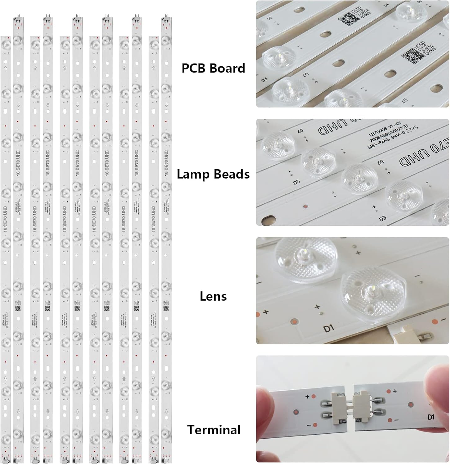 Buy New LB70006 LED Backlight Strips for Vizio E70E3 (12pcs) Online at