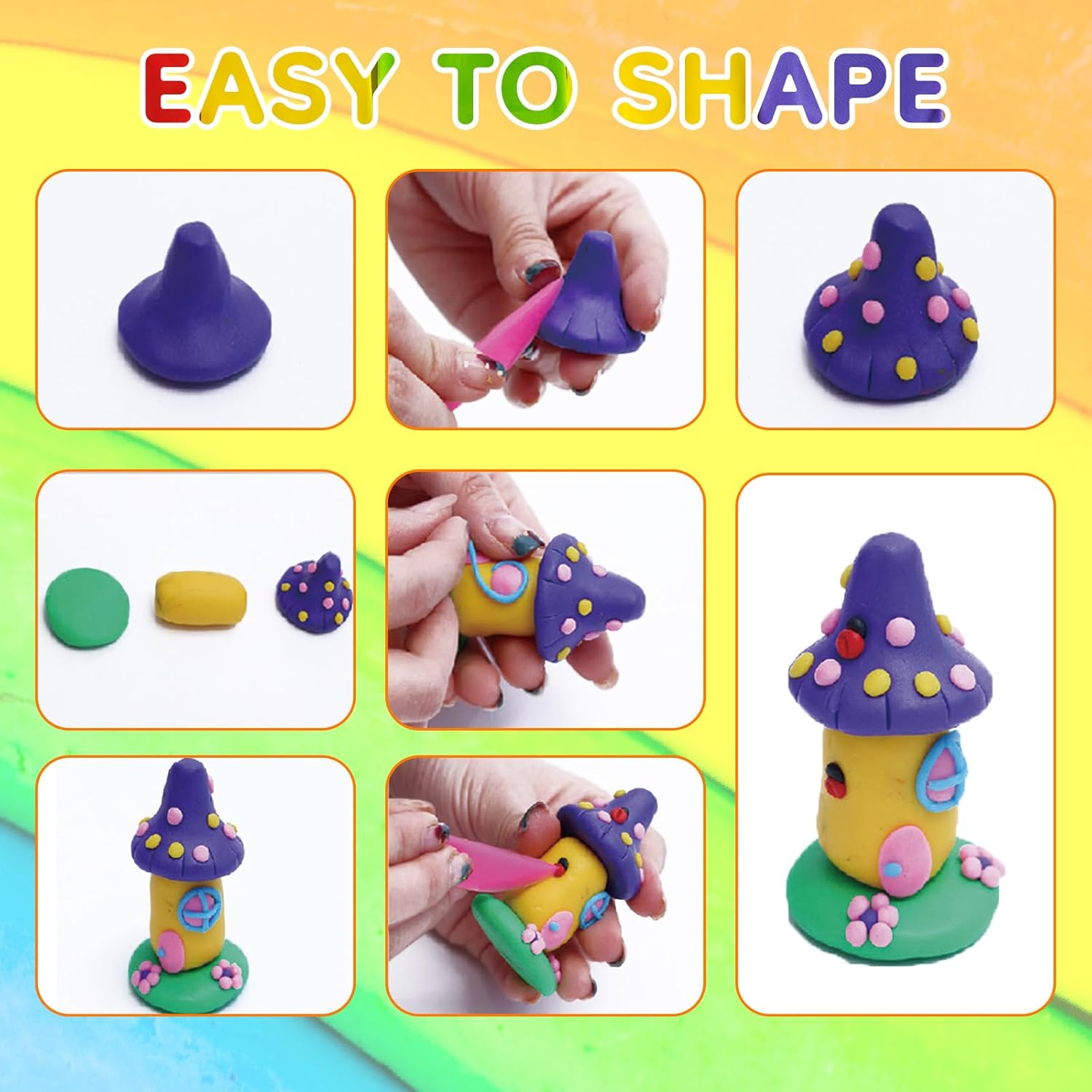 Artecho Polymer Clay Kit, 70 Colors Oven Bake Modeling Clay for Kids and Adults, DIY Sculpting Craft Molding Clay Set with Sculpting Tools, Jewelry Accessories, Arts and Crafts Gifts for Girls & Boys