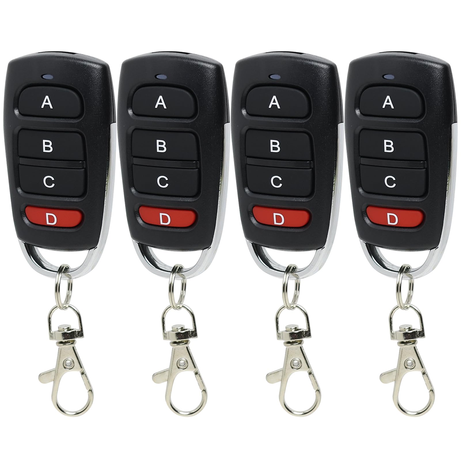 4 Pezzi Telecomando Universale per Garage 433MHz, Duplicatore Robusto con 4 Pulsanti, Compatibile con Varie Marche, Sostitutivo Telecomandi per Cancello Garage Auto Codice Fisso