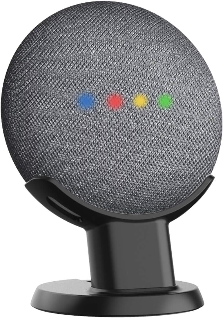 HomeMount Speaker Mount for Google Home Mini and Google Nest Mini (2nd Gen), A Space-Saving Stand Holder Accessories for Google Smart Voice Assistant (Black)