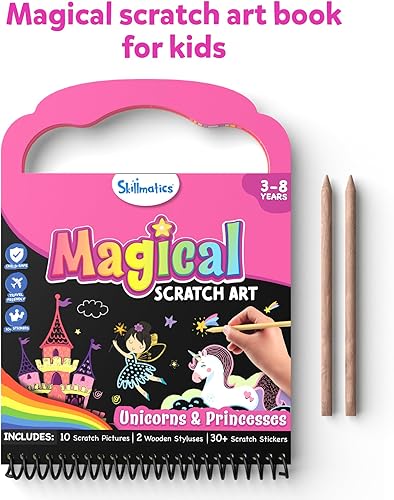 Miniatura 3 de Skillmatics Libro de arte mágico para niños, unicornios y princesas, kits de manualidades, actividades de bricolaje y calcomanías, regalo para